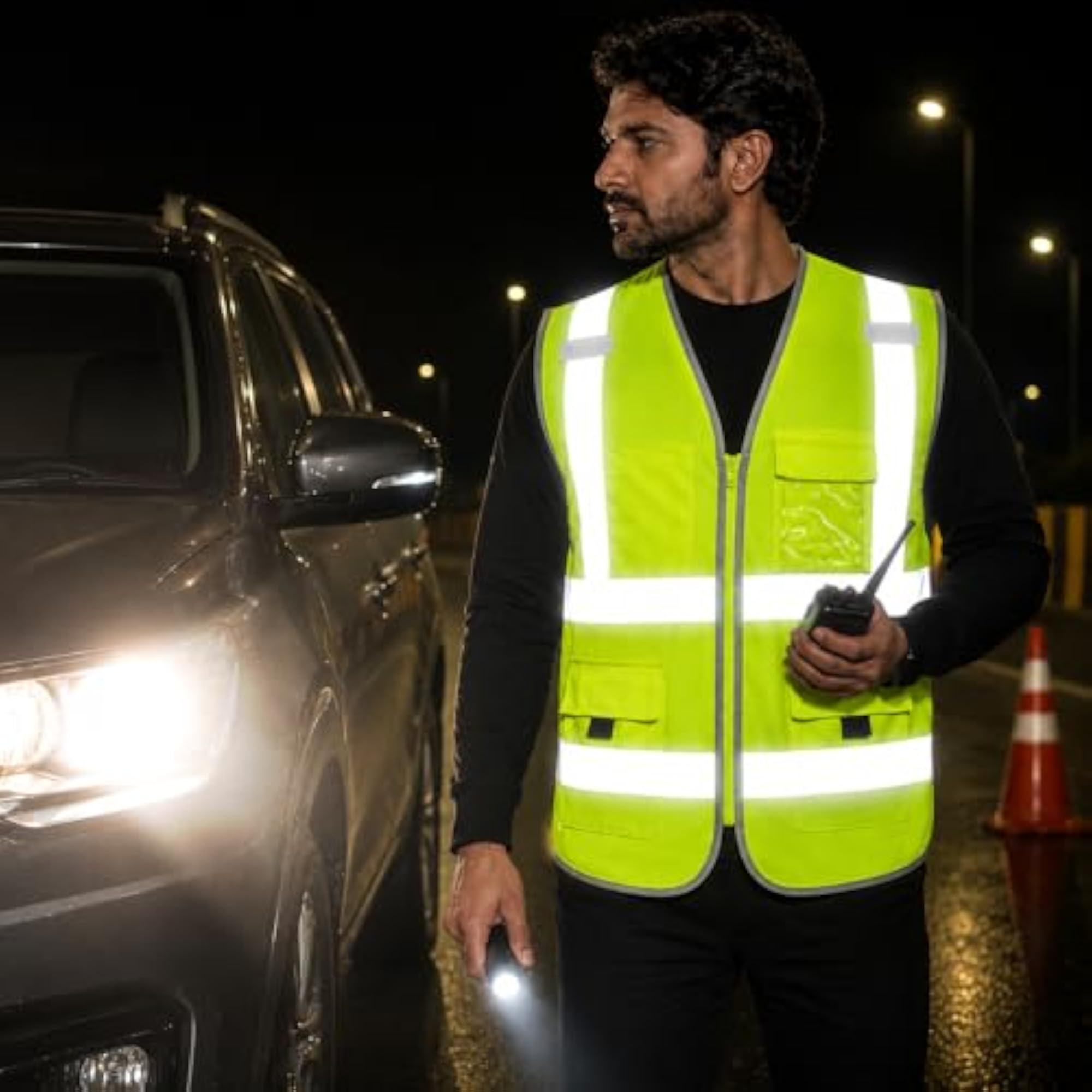 High Visibility Reflective Safety Vest with Utility Pockets